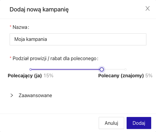 Stwórz nową kampanię afiliacyjną