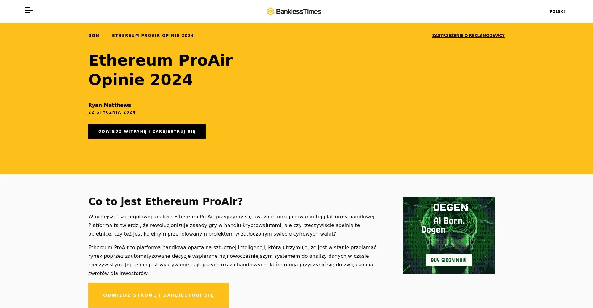 Ethereum 2.0 Proair opinie: co to, czy to oszustwo?