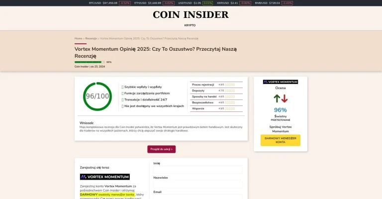 Vortex Momentum opinie: co to, czy to oszustwo?